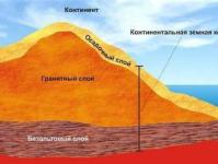 Вид на земната кора.  Видове земна кора.  Температура на земната кора